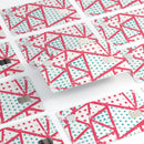 Abstract Red and Teal Overlaps - Premium Protective Decal Skin-Kit for the Apple Credit Card