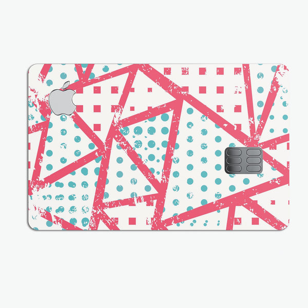 Abstract Red and Teal Overlaps - Premium Protective Decal Skin-Kit for the Apple Credit Card