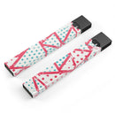 Abstract Red and Teal Overlaps - Premium Decal Protective Skin-Wrap Sticker compatible with the Juul Labs vaping device