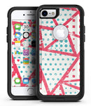 Abstract Red and Teal Overlaps - iPhone 7 or 7 Plus Commuter Case Skin Kit
