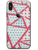 Abstract Red and Teal Overlaps - iPhone X Skin-Kit