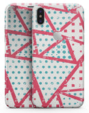 Abstract Red and Teal Overlaps - iPhone X Skin-Kit