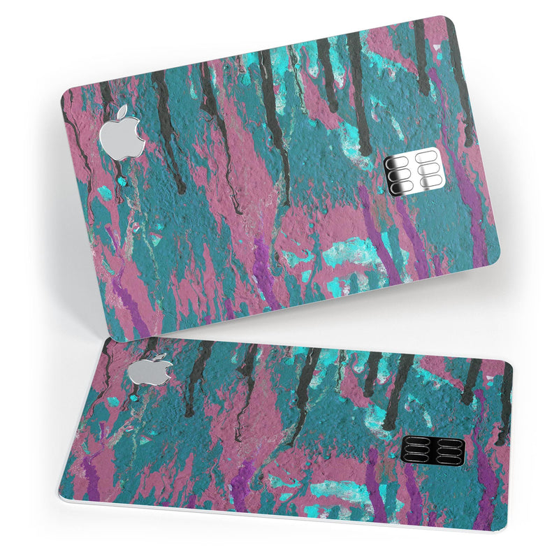 Abstract Retro Pink Wet Paint - Premium Protective Decal Skin-Kit for the Apple Credit Card