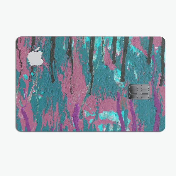 Abstract Retro Pink Wet Paint - Premium Protective Decal Skin-Kit for the Apple Credit Card