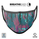 Abstract Retro Pink Wet Paint - Made in USA Mouth Cover Unisex Anti-Dust Cotton Blend Reusable & Washable Face Mask with Adjustable Sizing for Adult or Child