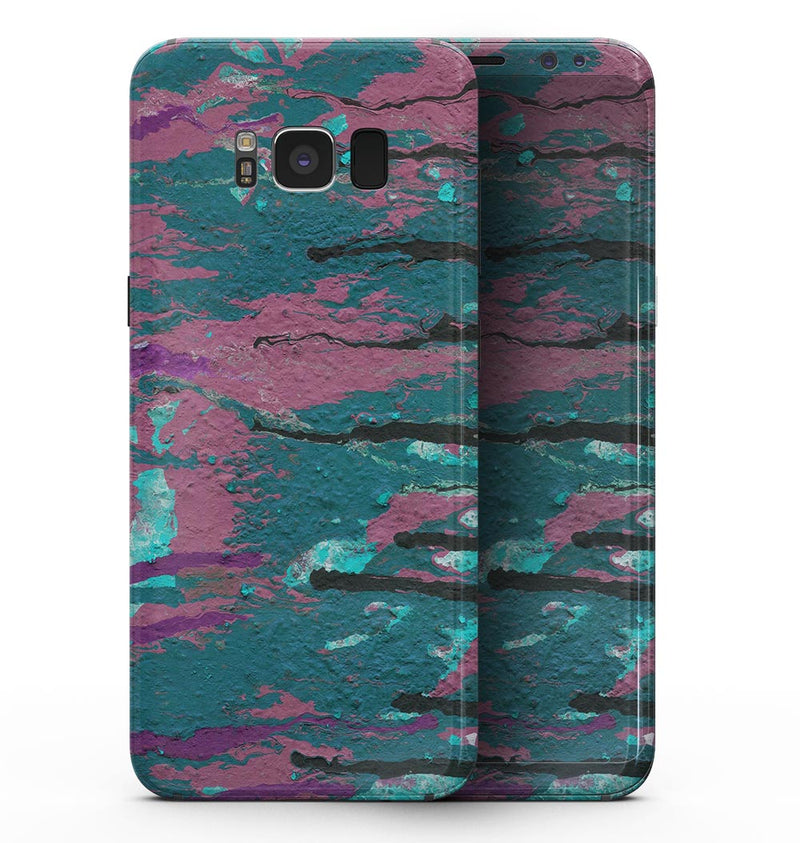 Abstract Retro Pink Wet Paint - Samsung Galaxy S8 Full-Body Skin Kit