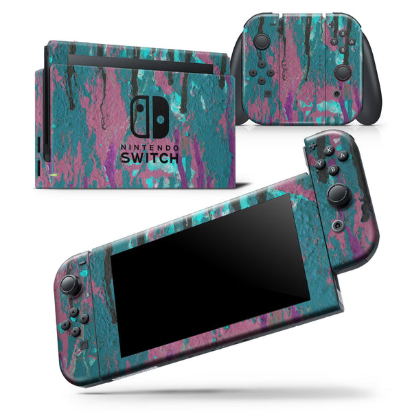 Abstract Retro Pink Wet Paint - Skin Wrap Decal for Nintendo Switch Lite Console & Dock - 3DS XL - 2DS - Pro - DSi - Wii - Joy-Con Gaming Controller