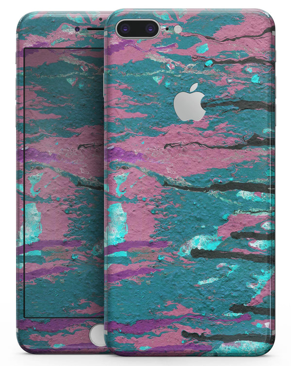 Abstract Retro Pink Wet Paint - Skin-kit for the iPhone 8 or 8 Plus