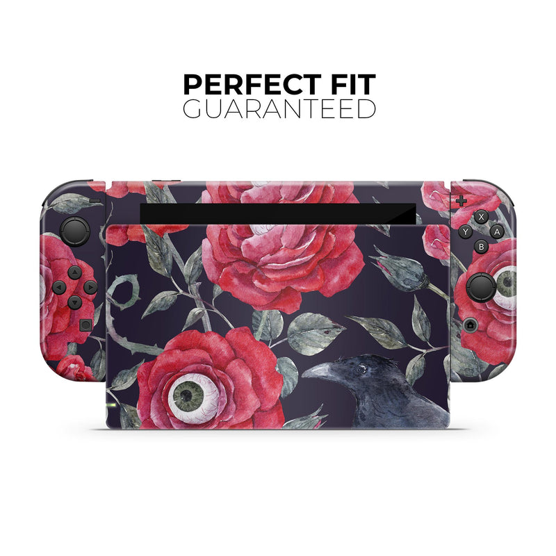Abstract Roses with Eyes - Full Body Skin Decal Wrap Kit for Nintendo Switch Console & Dock, Pro Controller, Switch Lite, 3DS XL, 2DS XL, DSi, Wii