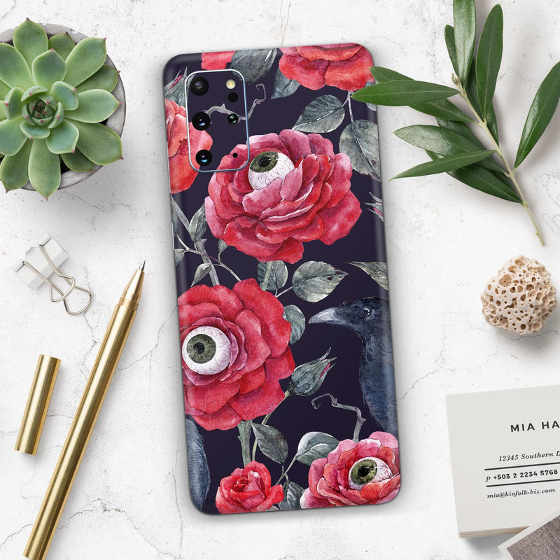 Abstract Roses with Eyes - Full Body Skin Decal Wrap Kit for Samsung Galaxy Phones