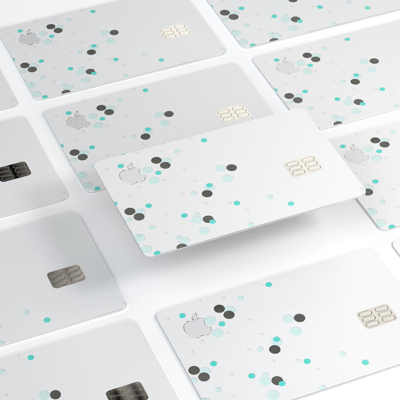 Abstract Scattered Black and Teal Dots - Premium Protective Decal Skin-Kit for the Apple Credit Card