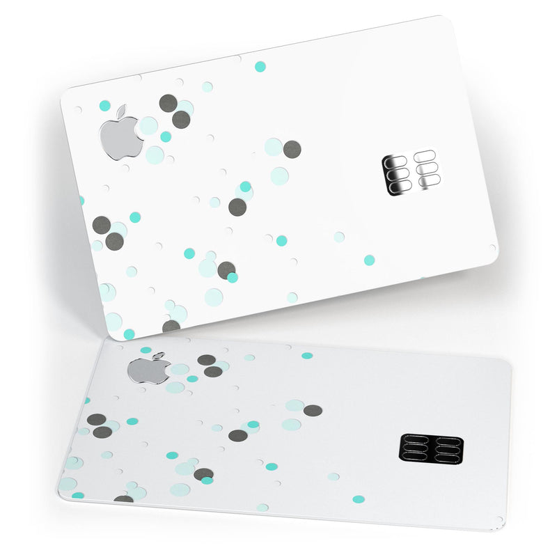 Abstract Scattered Black and Teal Dots - Premium Protective Decal Skin-Kit for the Apple Credit Card