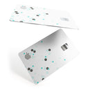 Abstract Scattered Black and Teal Dots - Premium Protective Decal Skin-Kit for the Apple Credit Card