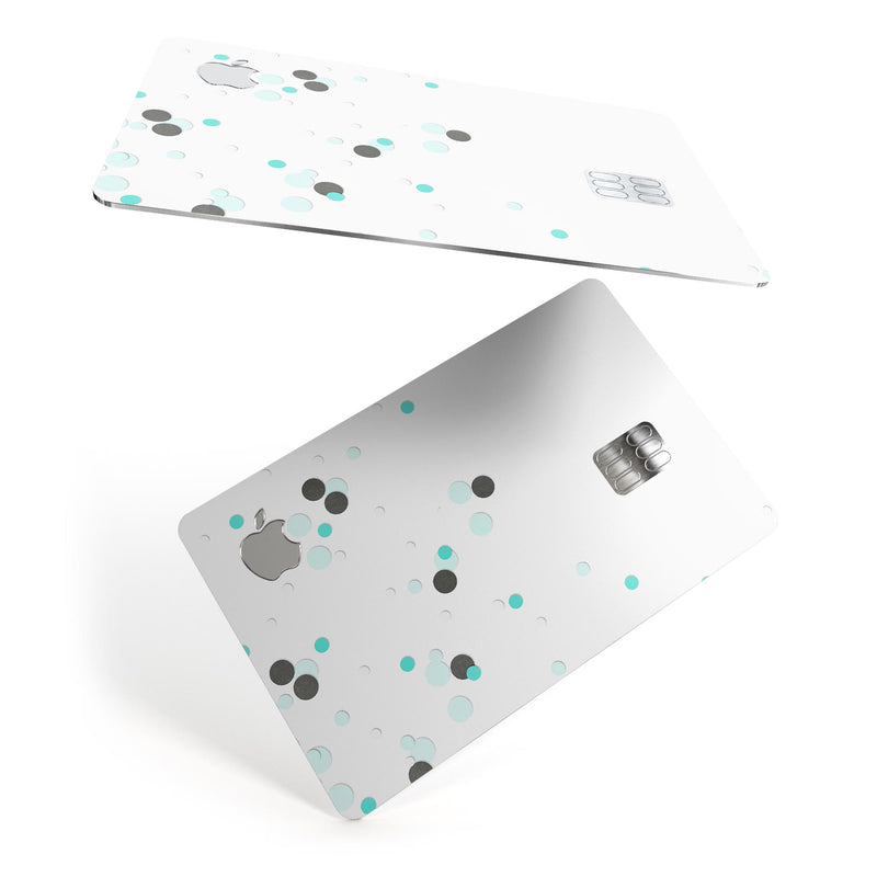 Abstract Scattered Black and Teal Dots - Premium Protective Decal Skin-Kit for the Apple Credit Card