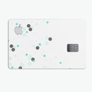 Abstract Scattered Black and Teal Dots - Premium Protective Decal Skin-Kit for the Apple Credit Card