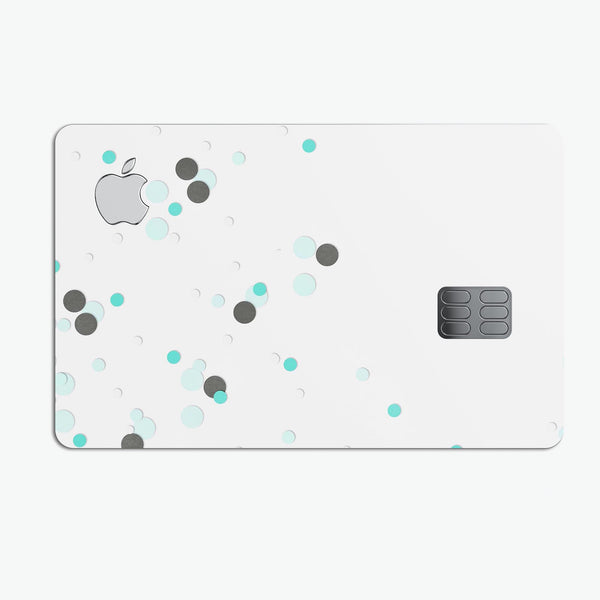 Abstract Scattered Black and Teal Dots - Premium Protective Decal Skin-Kit for the Apple Credit Card