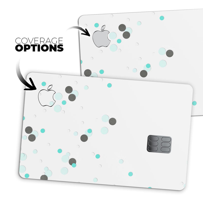 Abstract Scattered Black and Teal Dots - Premium Protective Decal Skin-Kit for the Apple Credit Card