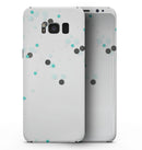Abstract Scattered Black and Teal Dots - Samsung Galaxy S8 Full-Body Skin Kit