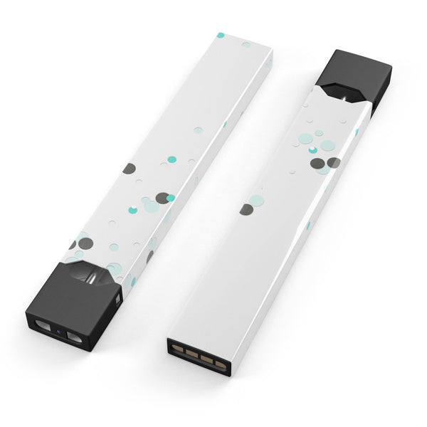 Abstract Scattered Black and Teal Dots - Premium Decal Protective Skin-Wrap Sticker compatible with the Juul Labs vaping device