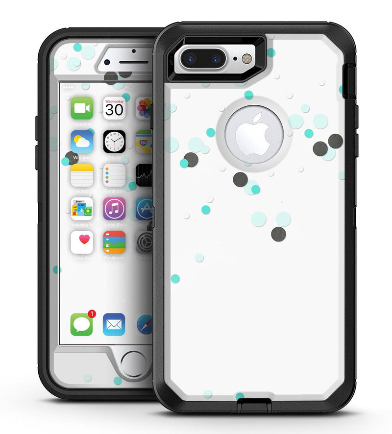 Abstract Scattered Black and Teal Dots - iPhone 7 Plus/8 Plus OtterBox Case & Skin Kits