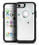 Abstract Scattered Black and Teal Dots - iPhone 7 or 7 Plus Commuter Case Skin Kit