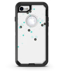 Abstract Scattered Black and Teal Dots - iPhone 7 or 8 OtterBox Case & Skin Kits