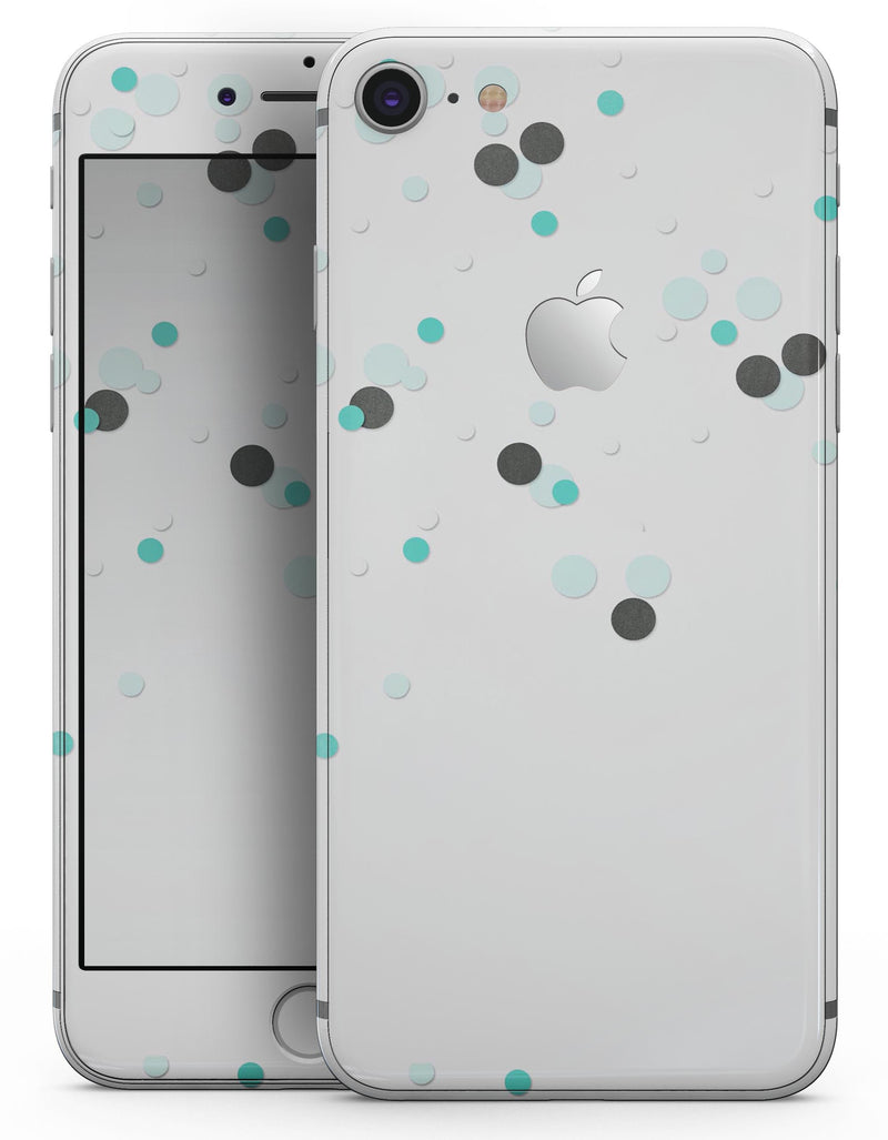 Abstract Scattered Black and Teal Dots - Skin-kit for the iPhone 8 or 8 Plus