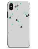 Abstract Scattered Black and Teal Dots - iPhone X Clipit Case