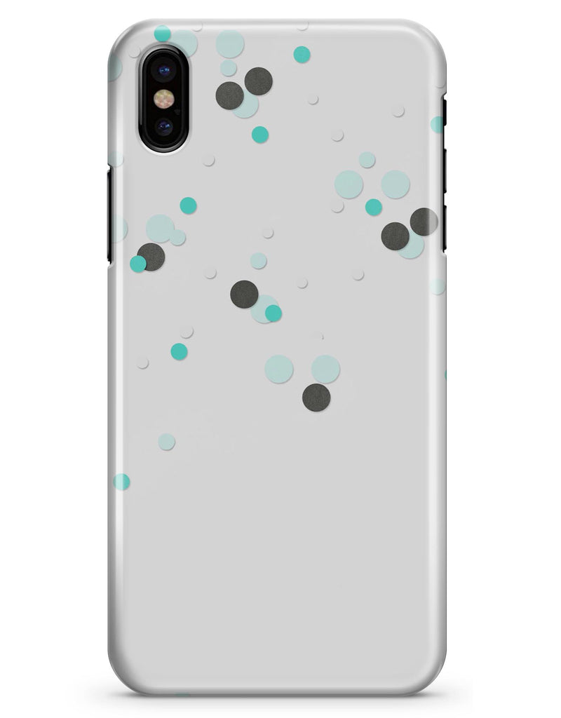 Abstract Scattered Black and Teal Dots - iPhone X Clipit Case