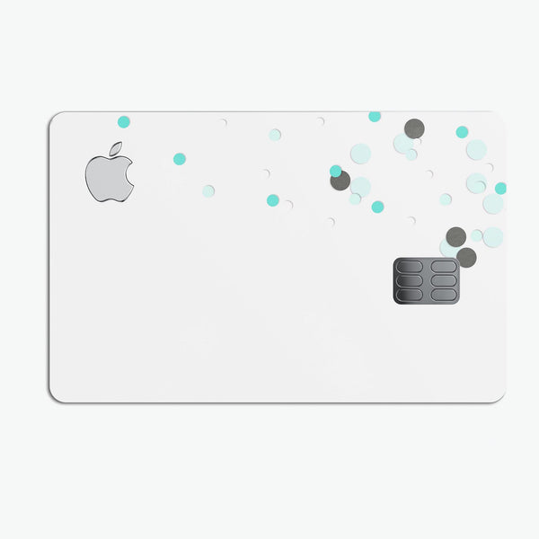 Abstract Scattered Teal Dots - Premium Protective Decal Skin-Kit for the Apple Credit Card