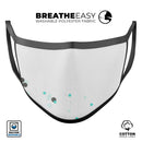 Abstract Scattered Teal Dots - Made in USA Mouth Cover Unisex Anti-Dust Cotton Blend Reusable & Washable Face Mask with Adjustable Sizing for Adult or Child