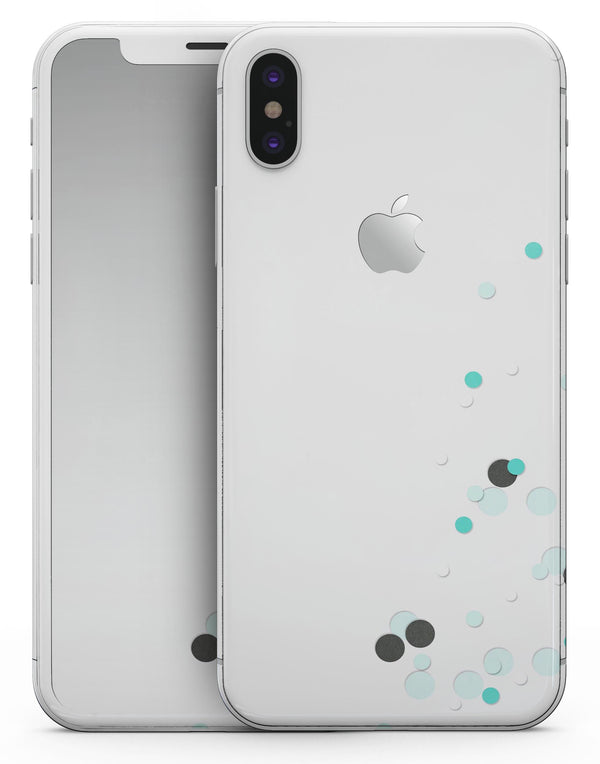 Abstract Scattered Teal Dots - iPhone X Skin-Kit