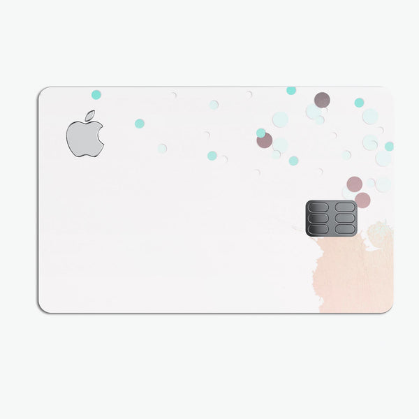 Abstract Scattered Teal Dots with Paint Spill - Premium Protective Decal Skin-Kit for the Apple Credit Card