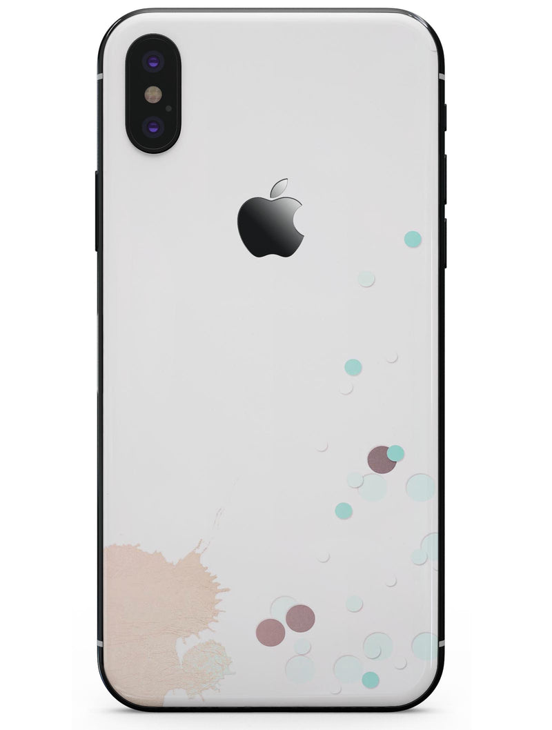 Abstract Scattered Teal Dots with Paint Spill - iPhone X Skin-Kit