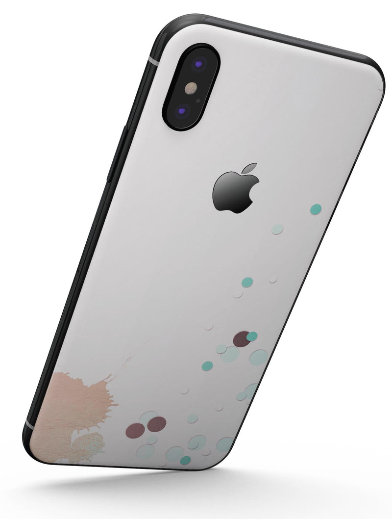Abstract Scattered Teal Dots with Paint Spill - iPhone X Skin-Kit