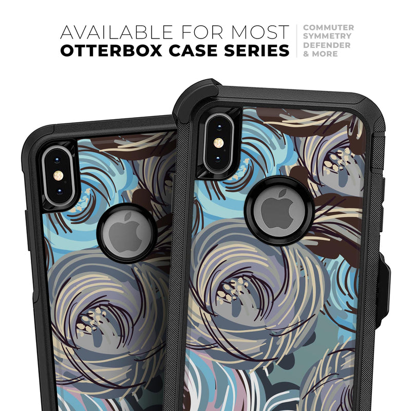 Abstract Subtle Toned Floral Strokes - Skin Kit for the iPhone OtterBox Cases