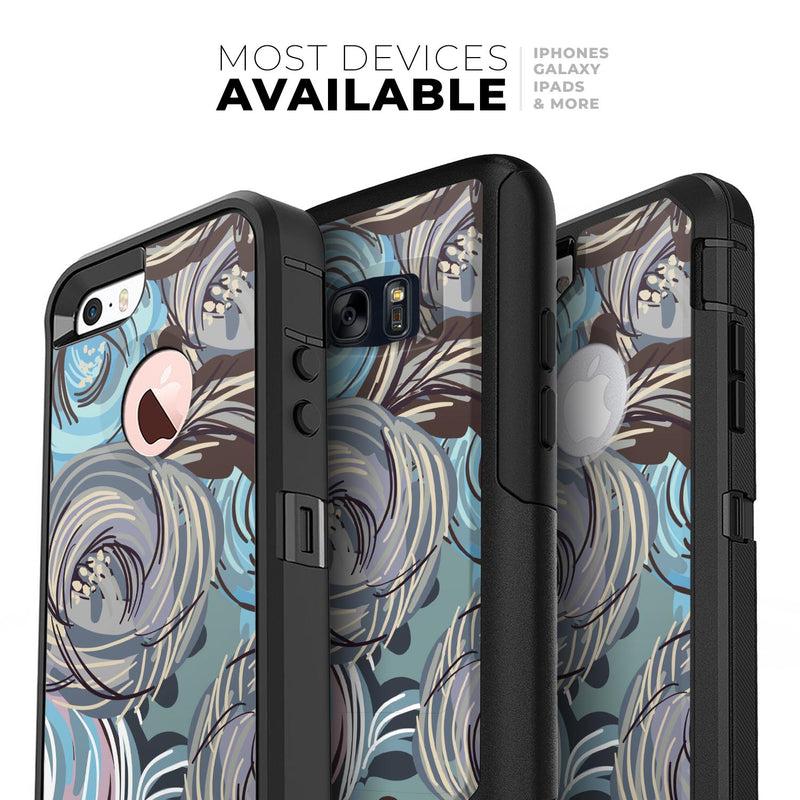 Abstract Subtle Toned Floral Strokes - Skin Kit for the iPhone OtterBox Cases