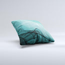 Abstract Teal and Black Curves ink-Fuzed Decorative Throw Pillow