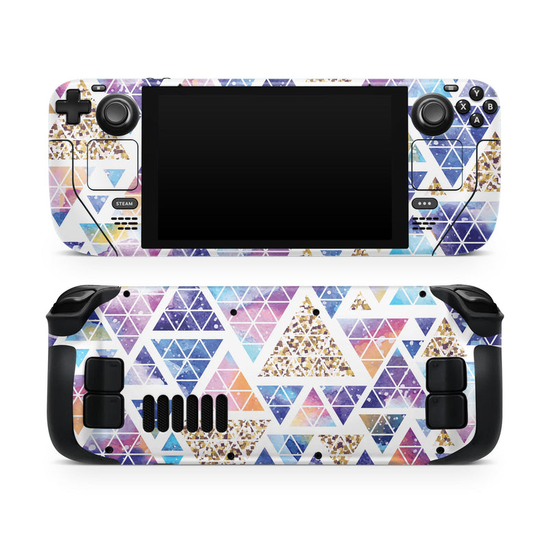 Abstract Triangular Watercolor Shapes // Full Body Skin Decal Wrap Kit for the Steam Deck handheld gaming computer
