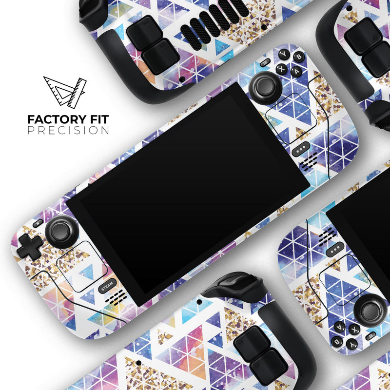 Abstract Triangular Watercolor Shapes // Full Body Skin Decal Wrap Kit for the Steam Deck handheld gaming computer
