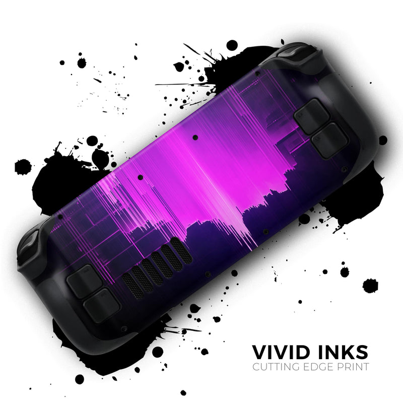 Abstract Vivid Pink Glitch // Full Body Skin Decal Wrap Kit for the Steam Deck handheld gaming computer