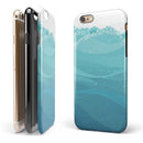Abstract WaterWaves iPhone 6/6s or 6/6s Plus 2-Piece Hybrid INK-Fuzed Case