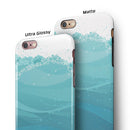 Abstract WaterWaves iPhone 6/6s or 6/6s Plus 2-Piece Hybrid INK-Fuzed Case