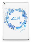 Abstract Watercolor Blue Feather Circle - iPad Pro 97 - View 3.jpg