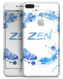 Abstract Watercolor Blue Feather Circle - Skin-kit for the iPhone 8 or 8 Plus