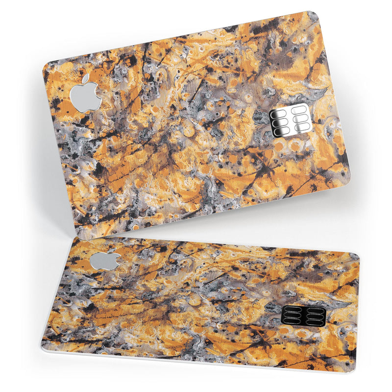 Abstract Wet Gold Paint - Premium Protective Decal Skin-Kit for the Apple Credit Card