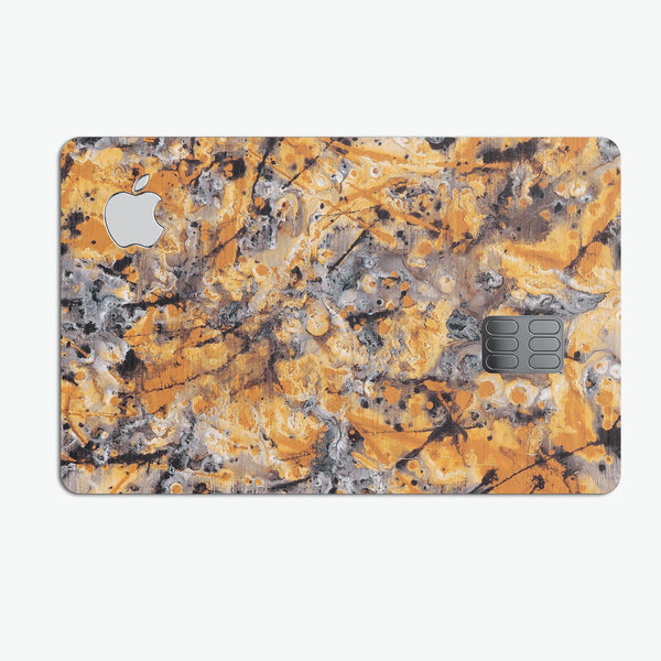 Abstract Wet Gold Paint - Premium Protective Decal Skin-Kit for the Apple Credit Card