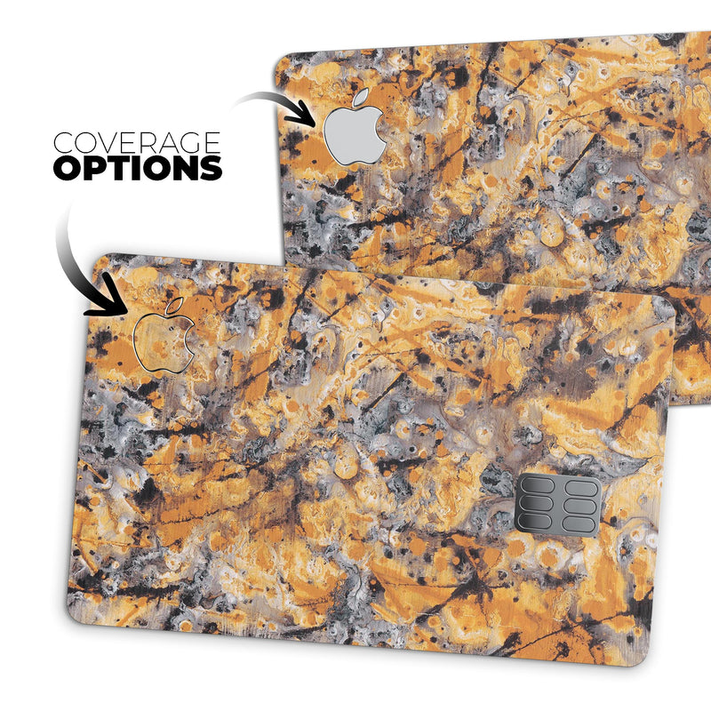 Abstract Wet Gold Paint - Premium Protective Decal Skin-Kit for the Apple Credit Card