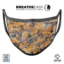 Abstract Wet Gold Paint - Made in USA Mouth Cover Unisex Anti-Dust Cotton Blend Reusable & Washable Face Mask with Adjustable Sizing for Adult or Child