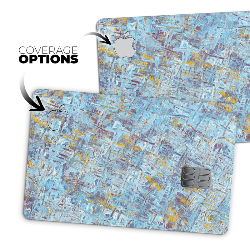 Abstract Wet Paint Blue Crossed - Premium Protective Decal Skin-Kit for the Apple Credit Card